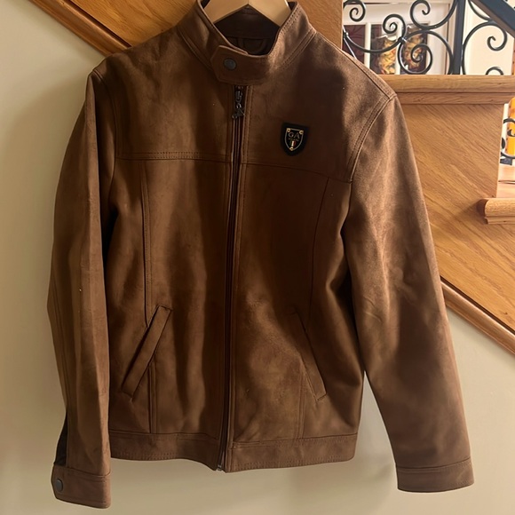 GA Milano Jacket Size Medium Brown Leather Suede Gently Worn - Picture 1 of 7